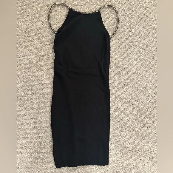 Zara | Dresses | Zara Knit Black Sexy Dress With Rhinestones | Poshmark